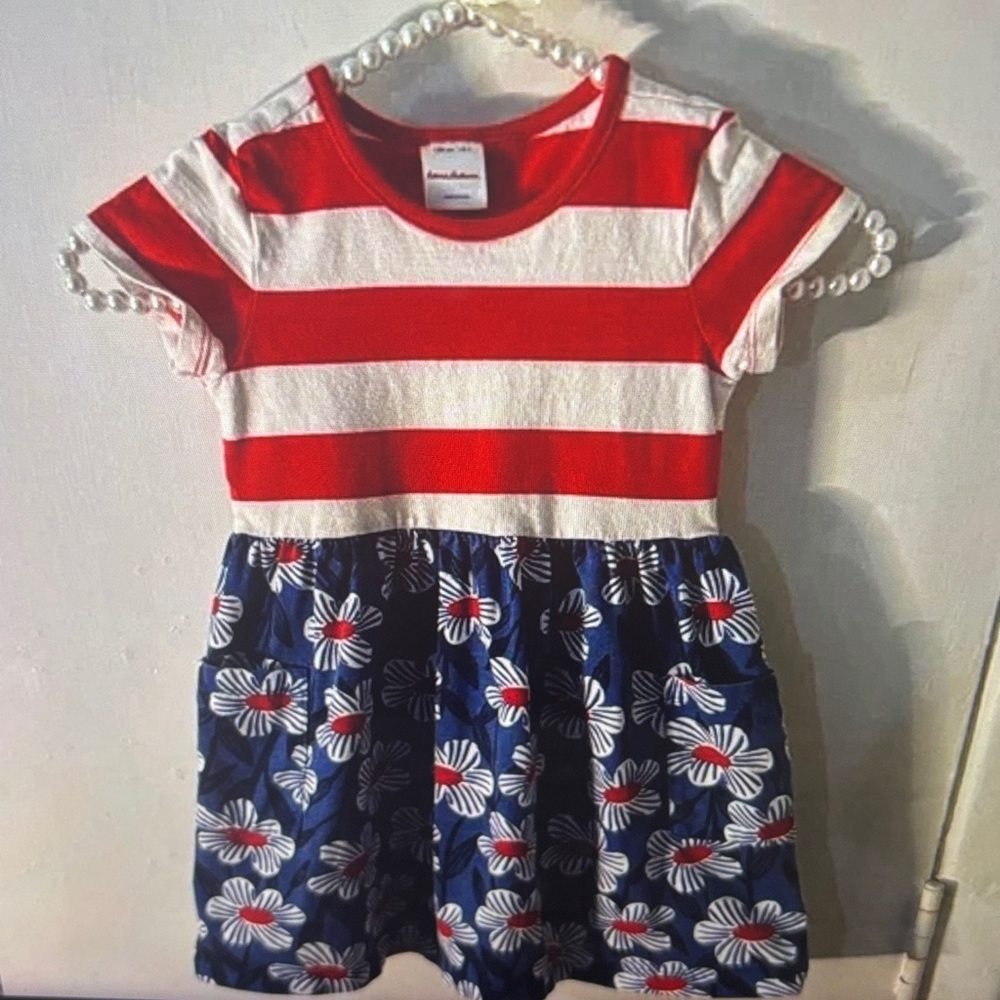 Hannah Andersson Americana Dress Lot 4 Nostalgic Primary Colors Kidcore Floral - Picture 9 of 16